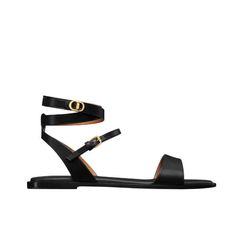 DIOR 30 Montaigne One Strap Sandals Women's Black-1