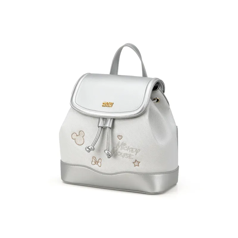 Disney Mickey Series PU Synthetic Leather Backpack Regular Women's Pink/Silver-6