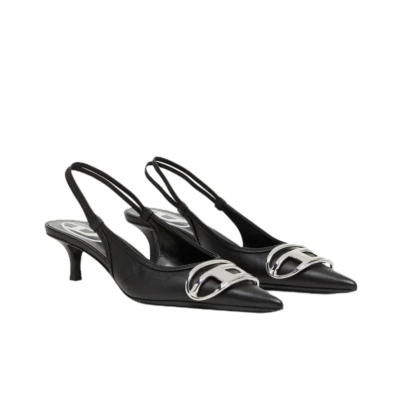 DIESEL D Venus Sb Slim Heel High Heels 4cm Women's Black-2