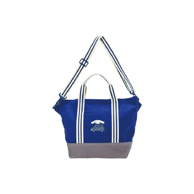Sanrio Yugui Dog Canvas Tote Bag, Shopping Bag, Shoulder Bag, Handbag Women's Blue-0