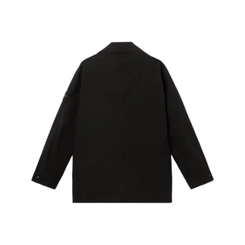 STONE ISLAND Trench Coat Men's Black-1