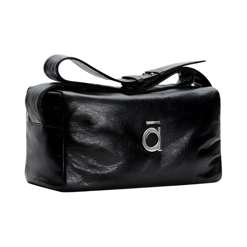 Alloy Versatile Fashion, Large Capacity Commute, Stylish Minimalist Style Crossbody Bag, Shoulder Bag Unisex Black-1