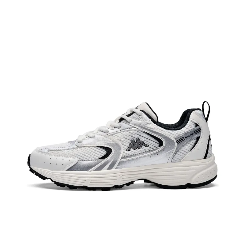 Kappa Slip Resistant, Abrasion Resistant, Breathable, Lightweight Low Top Running Shoes Unisex Korean White-0