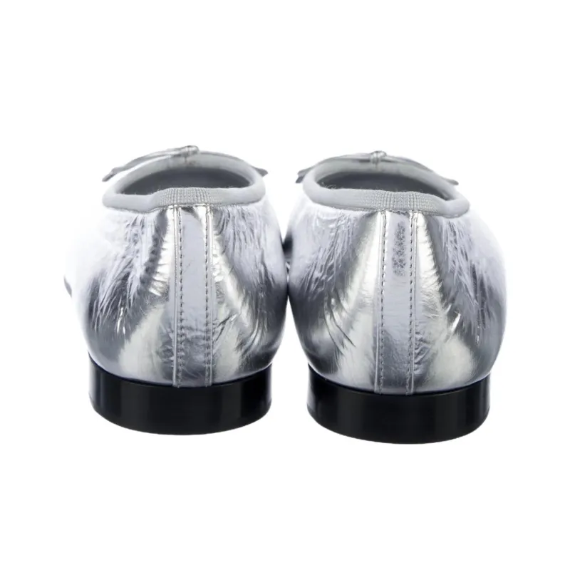 CHANEL 25S Casual Single Shoes Women's Silver-4
