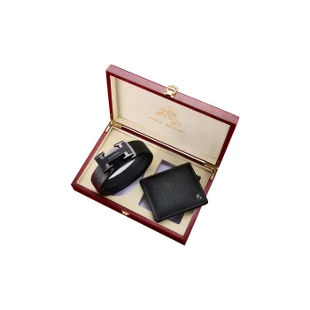 POLOMEISDO Top Grain Cow Leather Men's Belt Practical Box Men's 3.5cm