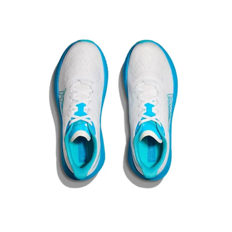 HOKA ONE ONE MACH 6 Anti Slip Wear Resistant Low Top Running Shoes Men's White Blue-2
