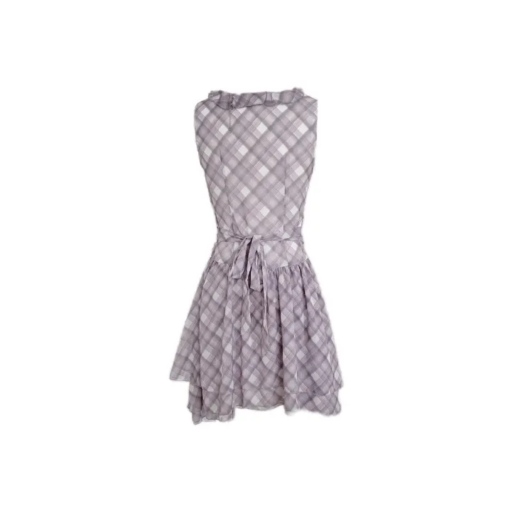 MA JOURNEE Slip Dresses Women's Purple Plaid-1