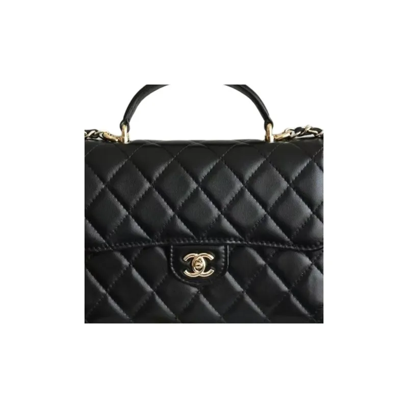 CHANEL Lambskin One Shoulder Handbags Women's Black-1