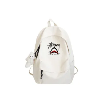ADOONGA Canvas Backpack Regular Unisex Black/White