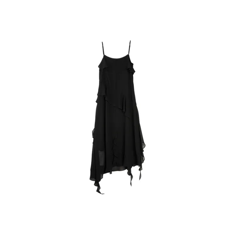 ELLE Slip Dresses Women's Black-1