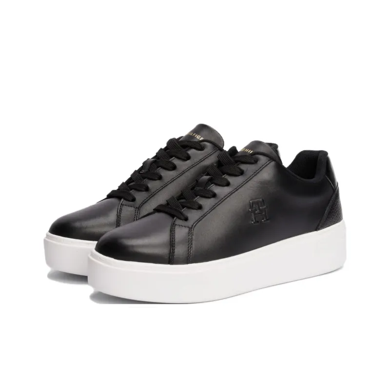Tommy Hilfiger Trainers Low Top Skateboard Shoes Women's Black-2