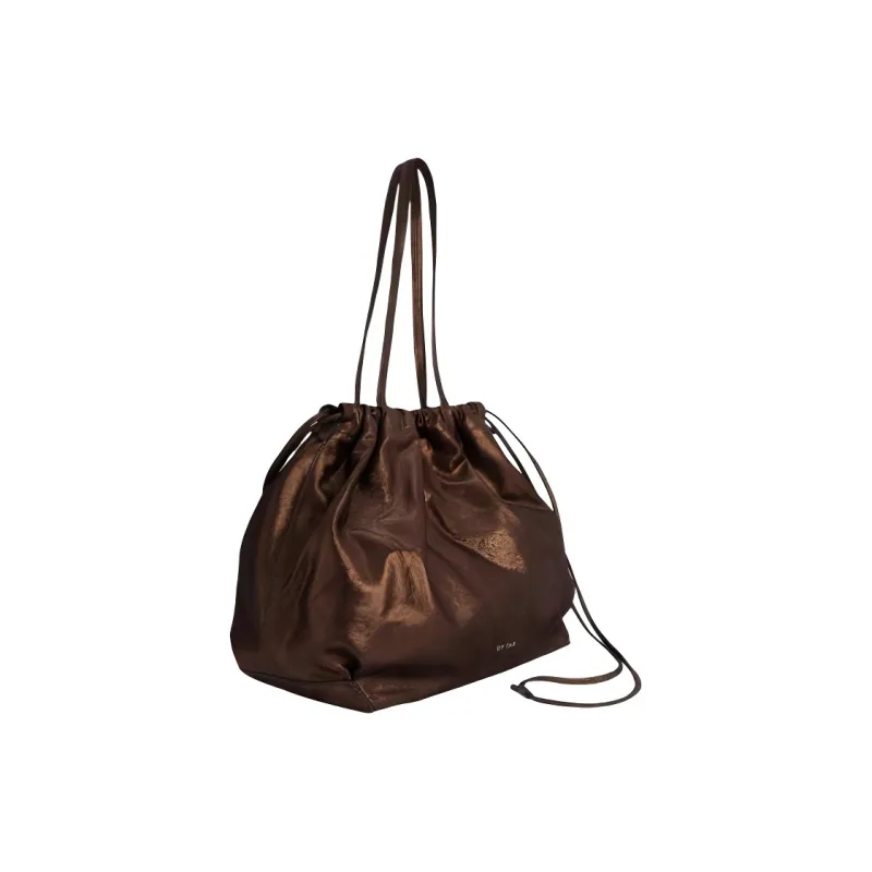 By Far Cow Leather Tote Bag Shopping Bag Shoulder Bags Women's Umber-1