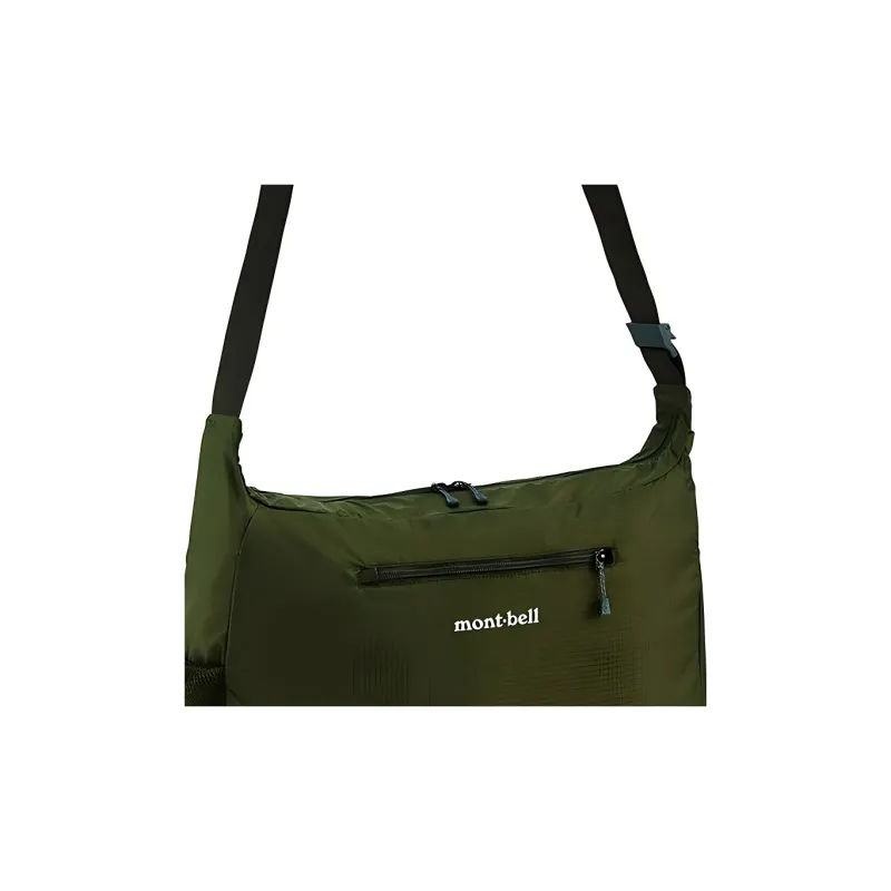 MONTBELL Nylon Portable Crossbody Bag, Shoulder Bag Large Size Unisex Khaki Green-1