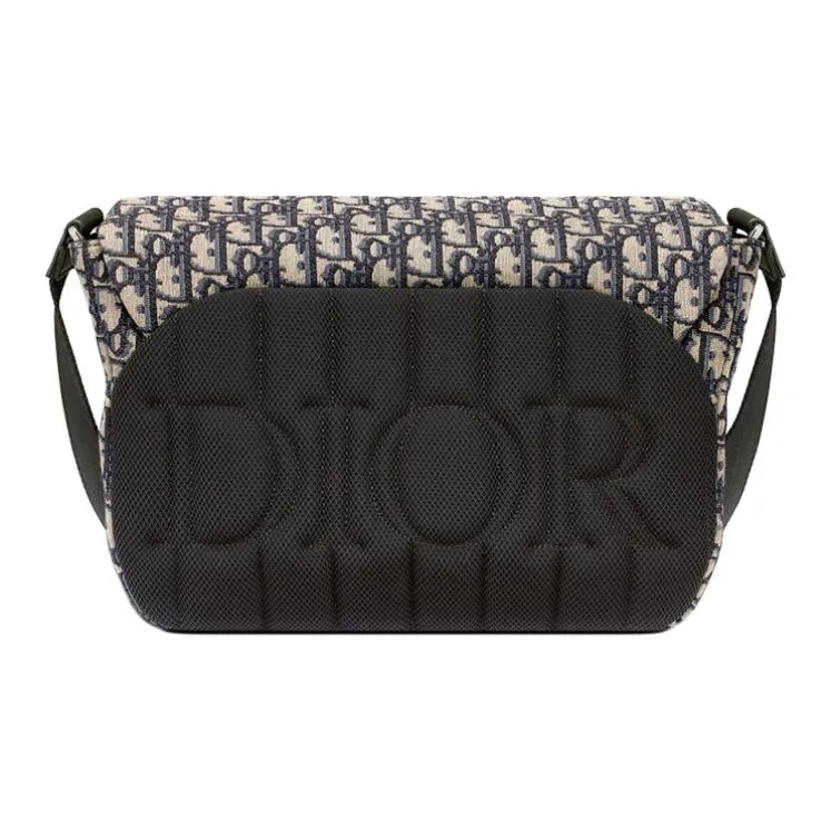 DIOR Jacquard Fabric Messenger Bag, Crossbody Bag, Shoulder Bag Men's Beige/Black-3