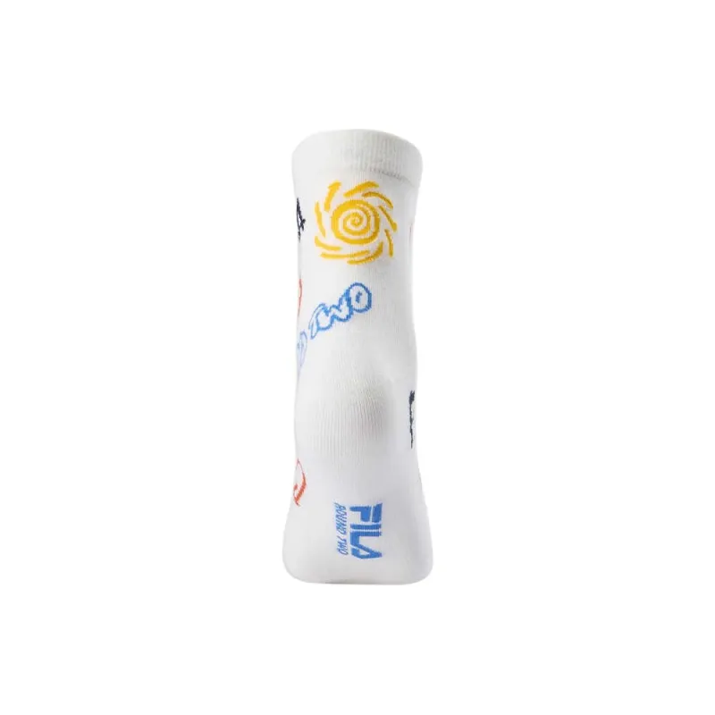 FILA FUSION x ROUND TWO SS25 Mid Calf Socks Unisex 1 Pack Marshmallow White-1