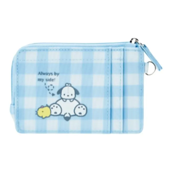 Sanrio Satin Fabric Card Holder Women's Blue-1