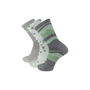MERRELL Trekker Wool Crew Sock Mid Calf Socks Unisex 3 Pack