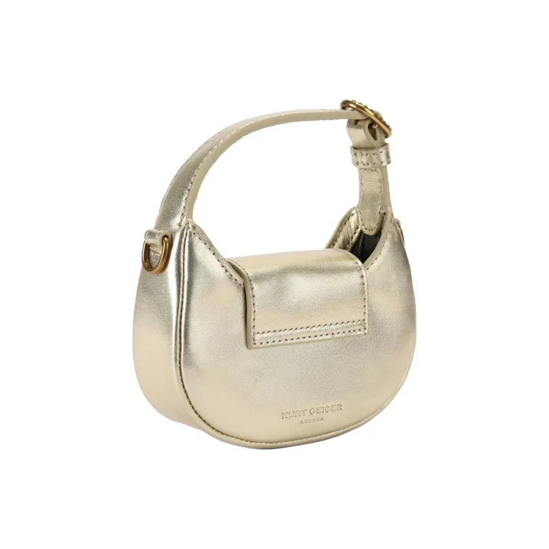 Kurt Geiger London Chelsea Leather Shoulder Bag, Crossbody Bag, Handbag Mini Women's Gold-2