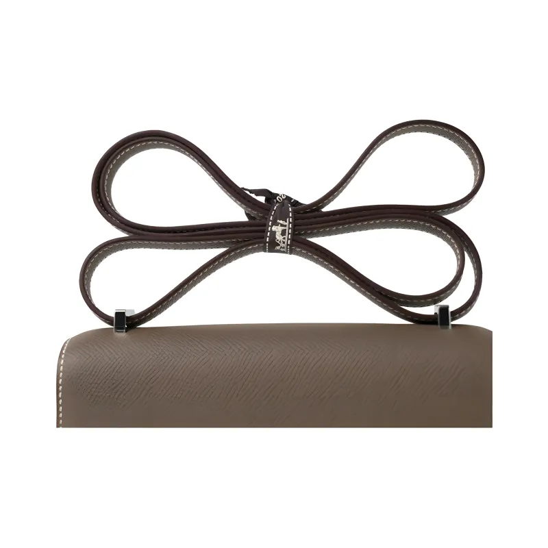HERMES Constance Chevre Mysore Goatskin Crossbody Bag, Shoulder Bag Women's 18 Etoupe Elephant Gray-3