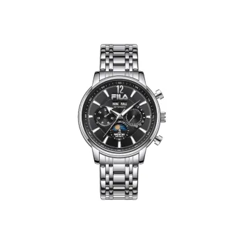 FILA Classic Collection Perpetual Calendar Wrist Watch Mechanical Movement Black Dial Men's Watches