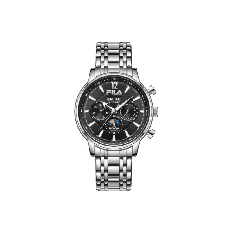FILA Classic Collection Perpetual Calendar Wrist Watch Mechanical Movement Black Dial Men's Watches-0
