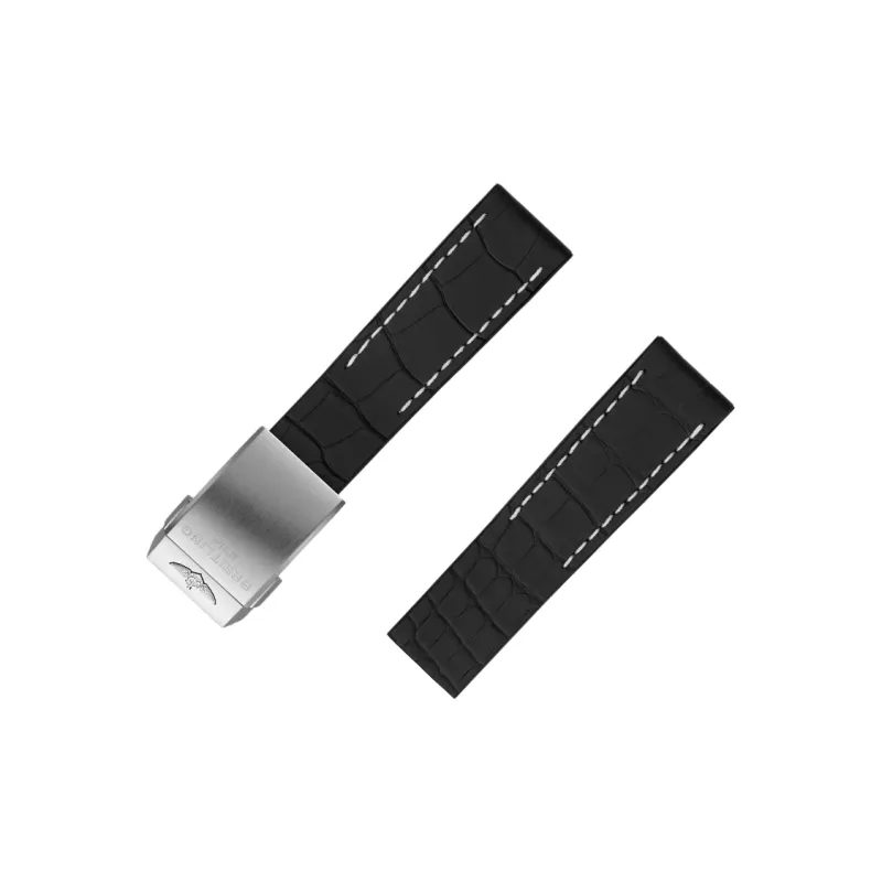 BREITLING All Compatibility Watch Band Crocodile Leather, Rubber Material-1