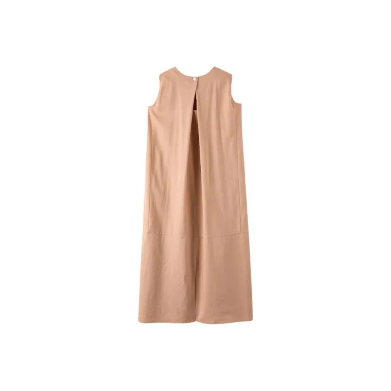 Late White Sleeveless Dress Women's-1