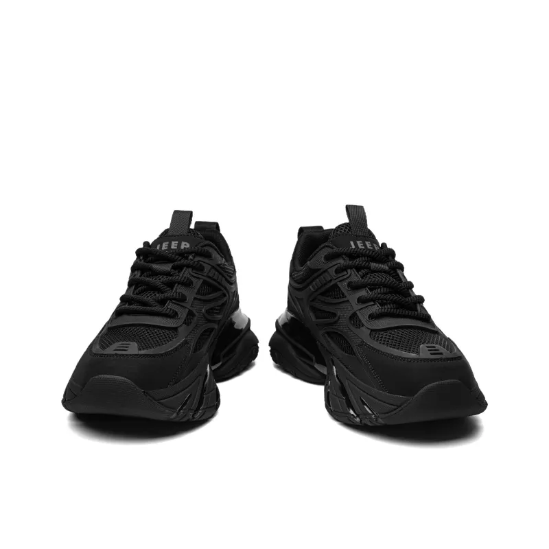 JEEP SPIRIT Cushioning Lightweight Abrasion Resistant Low Top Chunky Sneakers Men's Black-5