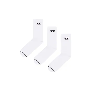 DIESEL Mid Calf Socks Men's 3 Pack White