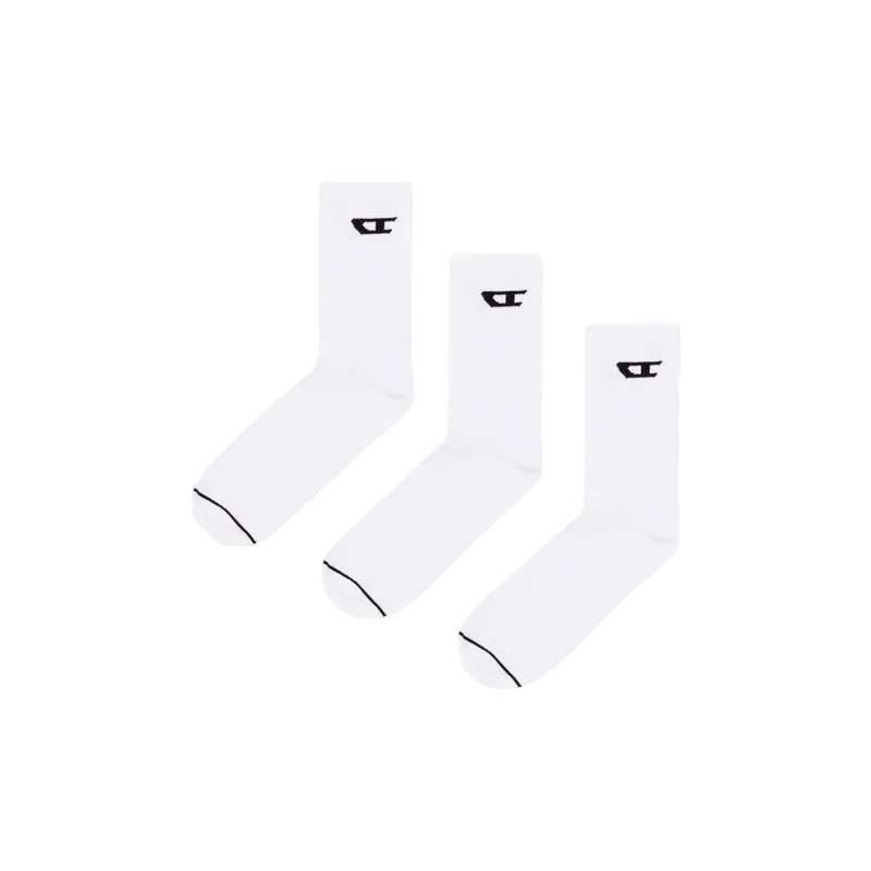 DIESEL Mid Calf Socks Men's 3 Pack White-0