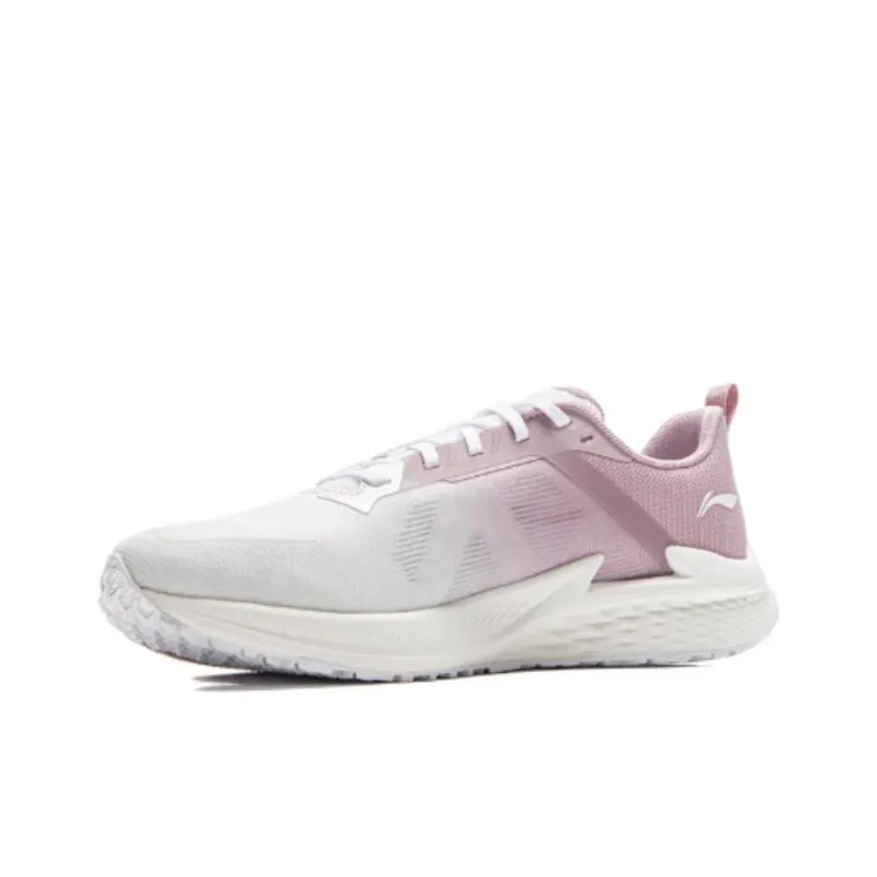 LiNing Breathable And Lightweight Low Top Physical Fitness Test, Physical Exam, Racing Running Shoes Women's White Pink-1