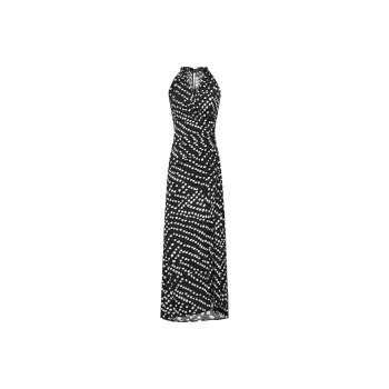 Diane Von Furstenberg FW25 Sleeveless Dress Women's Black White