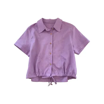OUBO Shirts Women's Korean Purple