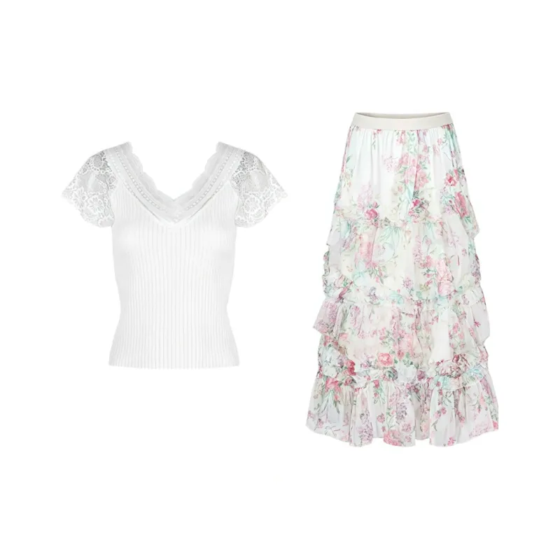 KUNZHUDAXIANG Skirt Set Women's-0