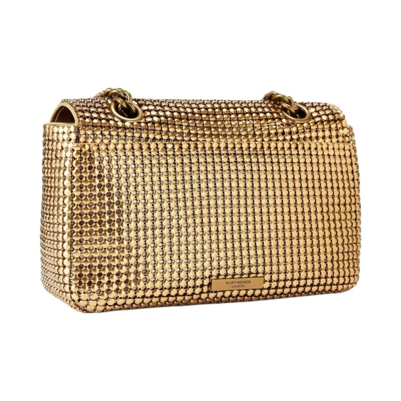 Kurt Geiger London Kensington Metal Crossbody Bags Women's Gold-2