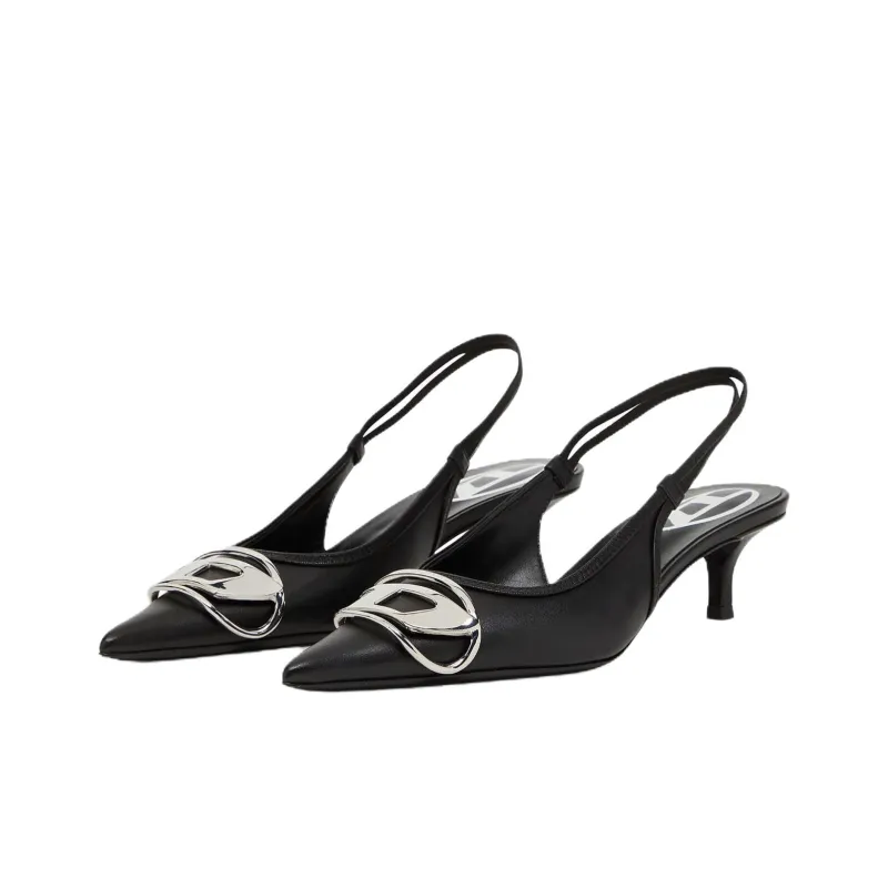 DIESEL D Venus Sb Slim Heel High Heels 4cm Women's Black-3