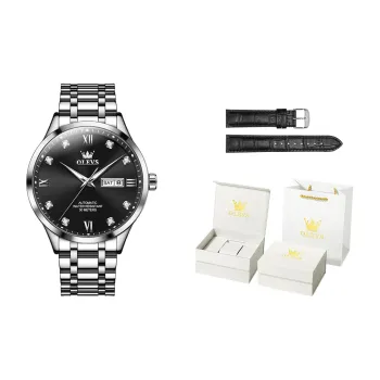 OLEVS Wisdom Series Mechanical Movement Stainless Steel Watchband Watch Men's Watches White Dial