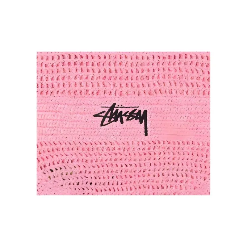 Stussy Woven Tote Bag, Shopping Bag, Handbag, Shoulder Bag Unisex Pink-2
