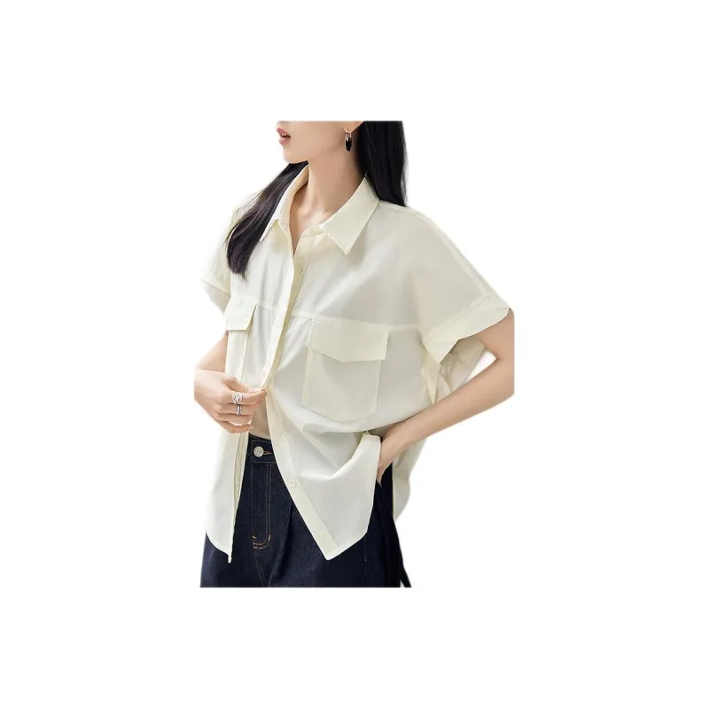 DIALOGUE Shirts Women's Cream Yellow-2
