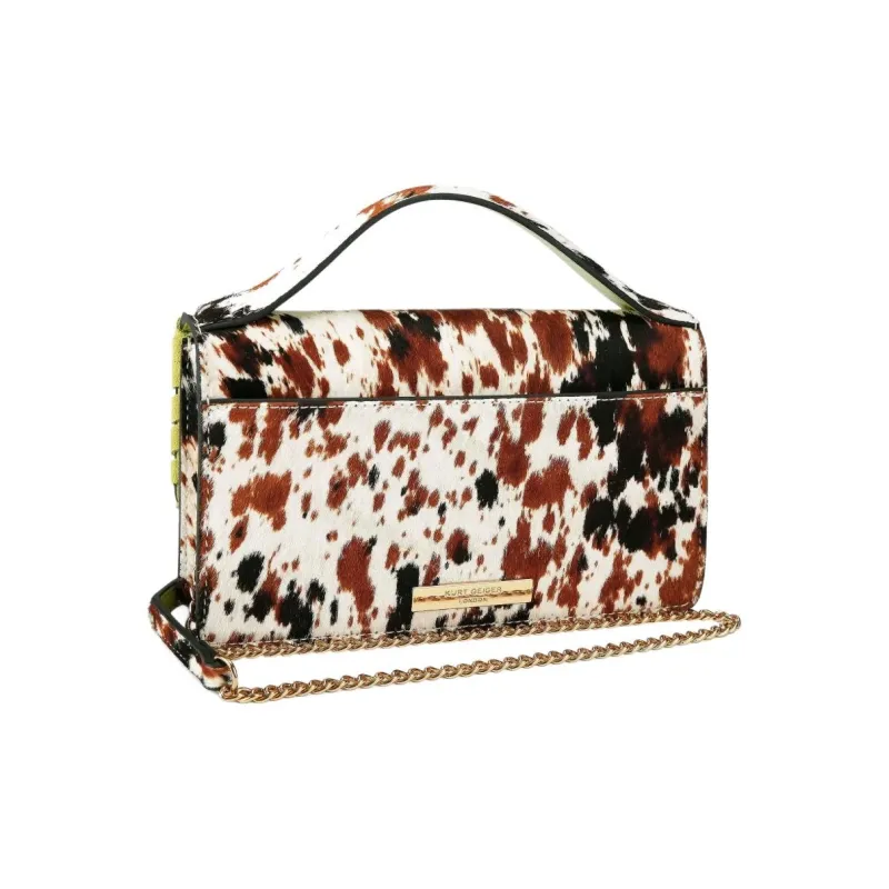 Kurt Geiger London Bond Calfskin Crossbody One Shoulder Handbag Trumpets Women's Brown-1