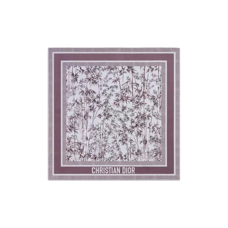 DIOR Silk Twill Silk Scarves Women's Brown-0