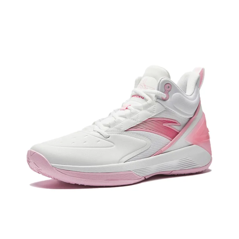 Anta Charging BM Slip Resistant And Abrasion Resistant Grip High Top Basketball Shoes Men's White Pink-2