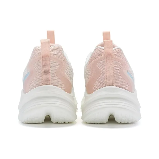 XTEP Abrasion Resistant Slip Resistant Lightweight Low Top Running Shoes Women's White Blue Pink-4