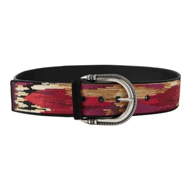 ETRO Suede Leather Belts Unisex Red -0