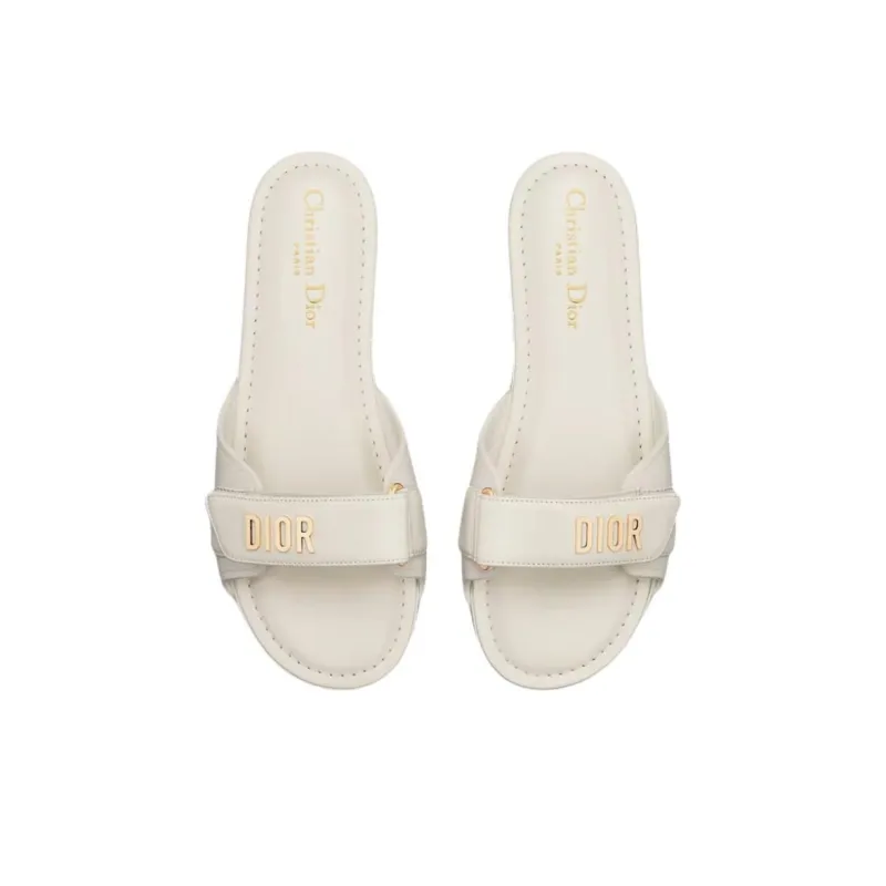 DIOR Abrasion Resistant Slide Slippers Women's White-3