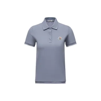 Moncler Polo Shirts Women's Light Blue