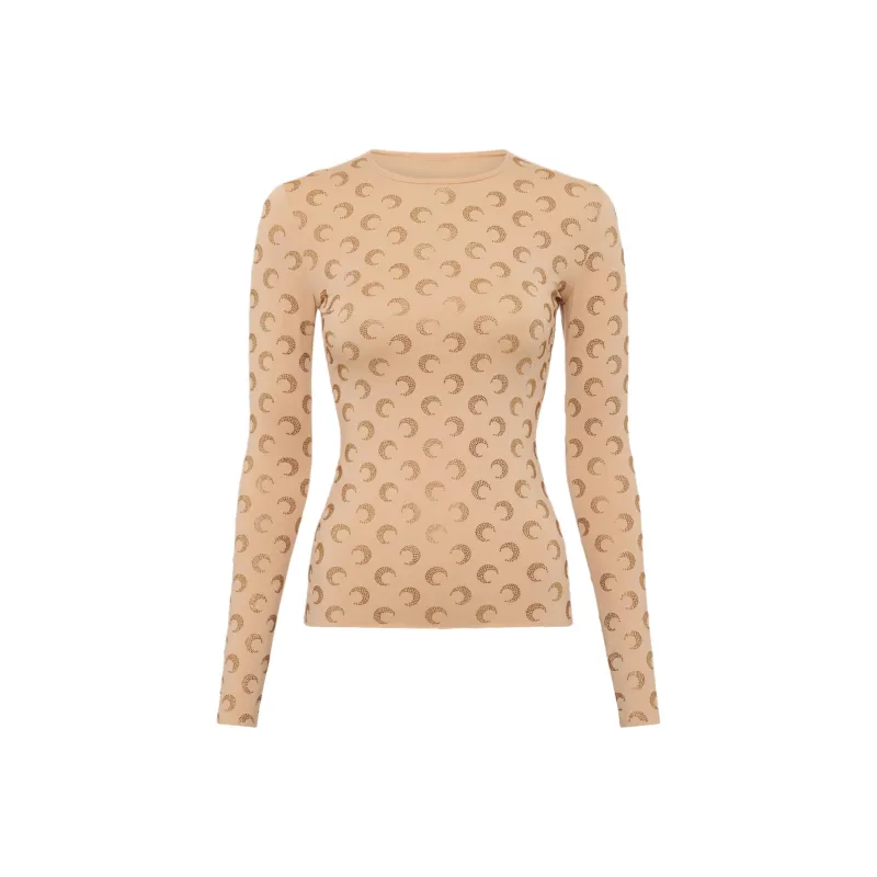 Marine Serre Moon pattern Jersey Top-0