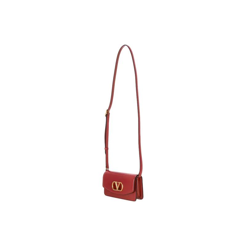 Valentino Vlogo Calfskin Crossbody Bag, Shoulder Bag Women's Red-1