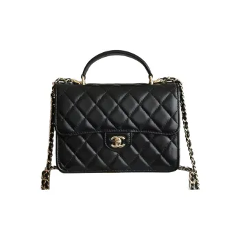 CHANEL Lambskin One Shoulder Handbags Women's Black