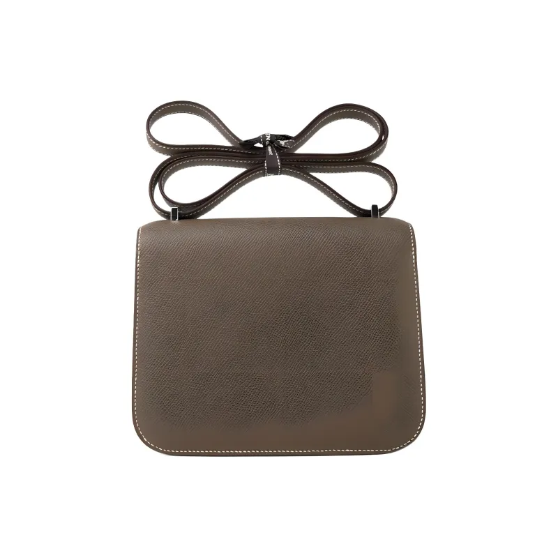 HERMES Constance Chevre Mysore Goatskin Crossbody Bag, Shoulder Bag Women's 18 Etoupe Elephant Gray-2